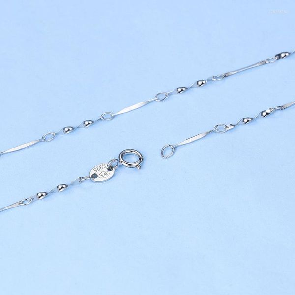 Chaînes fantaisie 0.7 MM 0.9 grammes 925 argent Sterling femmes collier 40 CM/45 CM chaîne solide or blanc couleur femme bijoux