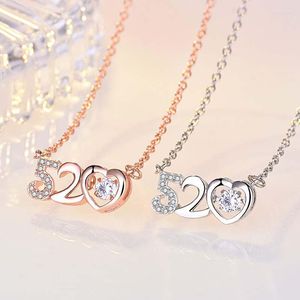 Chaînes mode 520 'je t'aime' collier dames coeur tempérament pendentif romantique saint valentin accessoires bijoux cadeau