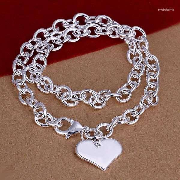 Cadenas Moda 925 Collares de plata esterlina Joyería 20 pulgadas Cadena gruesa clásica Corazón Libélula Colgante Regalos de Navidad de alta calidad