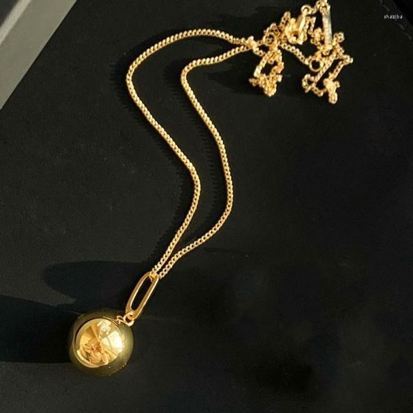 Cadenas Moda Bola Latón 18K Chapado en oro Collar de cadena Mujeres Diseñador de alta calidad Joyería Runway Trendy