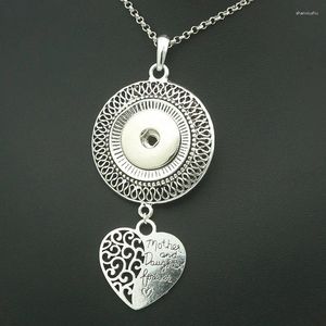 Chains Fashion Beauty Heart Match Motherdaughte Love Snap Pendant Collier Chaîne 60cm Fit 18 mm Boutons Jewelry XL0159