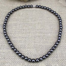 Kains Fashion Black Bead Natural Stones Magnetic Necklace For Women Men Health Energy Stone Wholesalechains