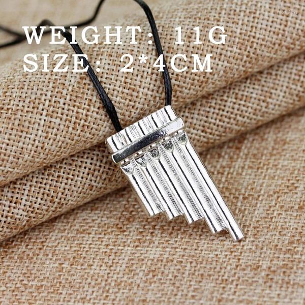 Chaines Charme de mode Peter Pan Magic Flute Collier Musical Chain en cuir Bijoux de pendentif pour hommes Cadeaux Femmes