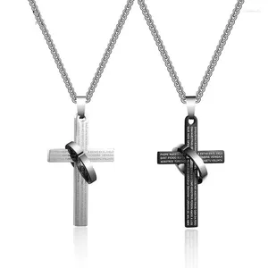 Chaînes Fashion Cross Pendant Collier Femmes Men Hommes en acier inoxydable Chaîne de liaison cool garçons filles Punk Hip Hop Bijoux Gift