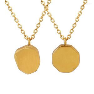 Chaînes Mode Géométrie Irrégulière Forme Spéciale Brillant Hexagonal En Acier Inoxydable Collier Pour Femme Cadeau Ne Se Fane Pas En Gros