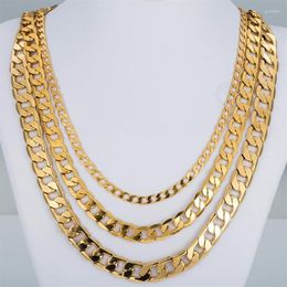 Catene Regalo di moda Collane a catena in oro per uomo Donna Gioielli Collana da uomo riempito Curb Cuban Link2923