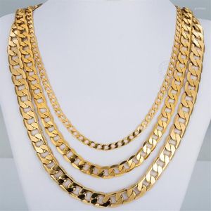 Chaînes Mode Cadeau Gold Chain Colliers pour hommes Femmes Bijoux Mens Collier Rempli Curb Cubain Link260x