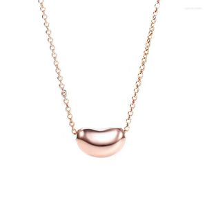 Kettingen mode gouden bonen ketting voor vrouwen S925 zilveren sierlijke hypoallergene minimalistische sieraden kerstcadeau idee meisjes