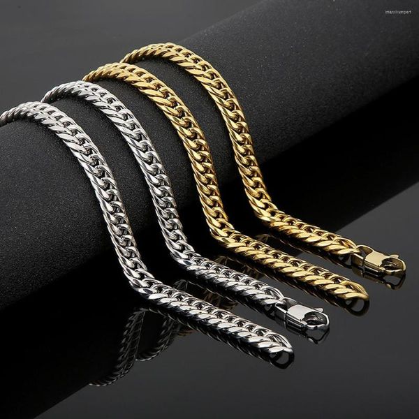 Cadenas Moda Oro / Plata Color Curb Collar de cadena cubana para hombres Niños Joyería de acero inoxidable Regalo Varias longitudes