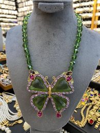 Chaînes Mode Collier de papillon vert exquis haut de gamme