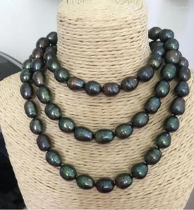 Chaînes Bijoux de mode 12-13mm Tahiti Paon Vert Collier de perles baroques 38 