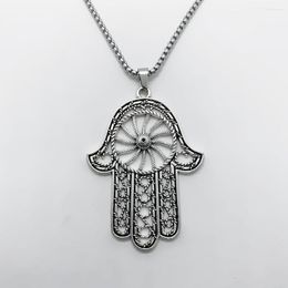 Ketens mode groot formaat metalen hand van fatima hanger ketting kwaadaardige religie roestvrijstalen sieraden