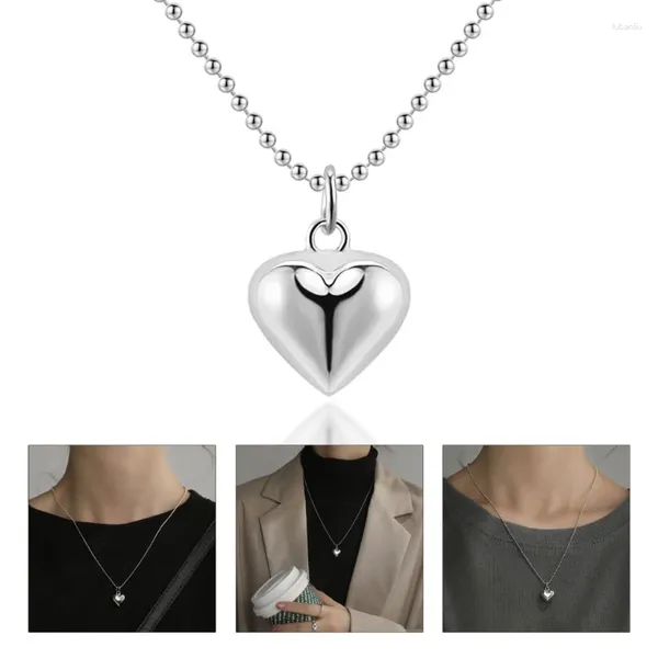 Chaînes Mode Amour Coeur Pendentif Collier Doux Cool Clavicule Chaîne Simple Boule Ras Du Cou Déclaration Bijoux