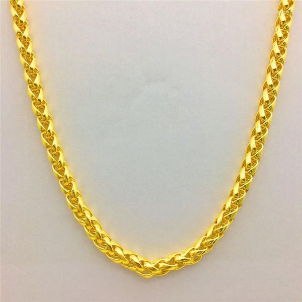 Chaînes mode luxe thaïlande sable or 14K collier épais jaune chaîne pour femmes hommes mariage fiançailles bijoux cadeaux