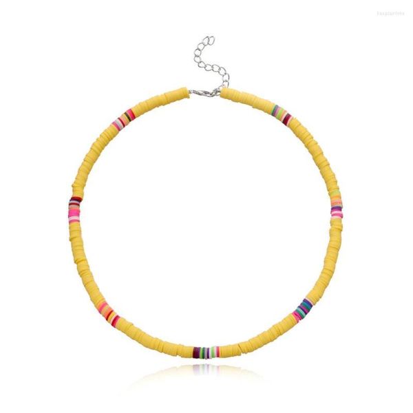 Cadenas Moda Multicolor 6mm Polímero Arcilla Heishi Beads Collar de verano Chica Mujeres Más Chic Rojo Azul Verde Blanco Surf Joyería