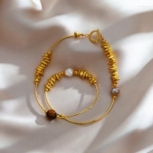 Chaînes Mode OT Boucle Collier de perles naturelles pour femmes personnalisé en acier inoxydable chaîne de pull bijoux originaux accessoires