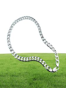 Chains Fashion Punk Collier mâle Bijoux 925 Silver for Men Curb Chain Sterling Link 12mm 22 à 30 pouces Hip Hop Decor Gift560276840139