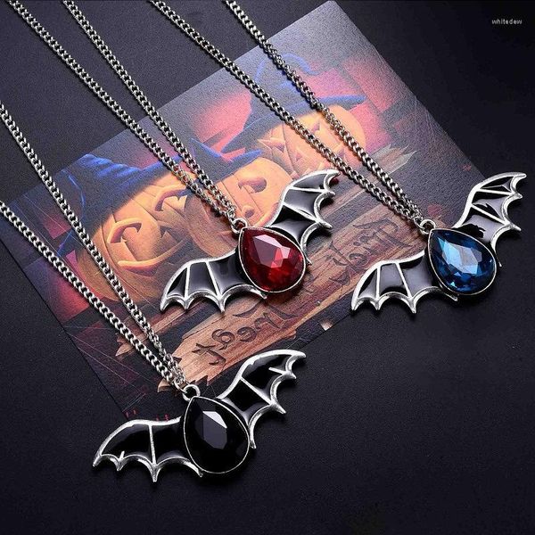 Cadenas Fashion Punk Punk Black Collares para mujeres para mujeres Halloween Blue Crystal Animal Joyería Joyería Collar Accesorio