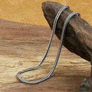 Chaînes Mode S925 Sterling Silver Retro Thai Vintage Style Custom Made Chiang Mai Handmade Foxtail Collier Hommes Et Femmes