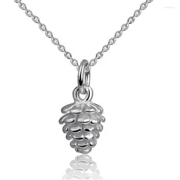 Chaînes Mode Argent Plaqué Bijoux Personnalisé Exquis Pommes De Pin Clavicule Chaîne Pendentif Colliers Pour Femmes Cadeau Accessoires