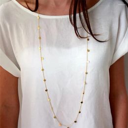 Chains Fashion Collier de chaîne circulaire plaquée en argent doré simple pour femmes bijoux de fête élégante en alliage exquis alliage élégant