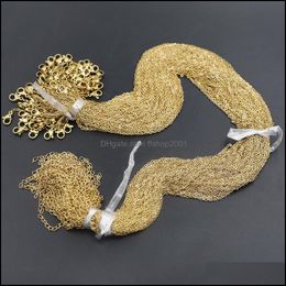 Cadenas Moda Acero inoxidable 18K Cadena de eslabones de oro Collar de mujer DIY BK Fabricación de joyas Suministros al por mayor Accesorios Entrega de gota DHGDC