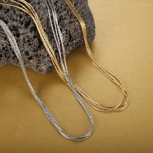 Chaînes Mode Collier de chaîne plaqué or en acier inoxydable pour femmes minimaliste multi bijoux cadeau