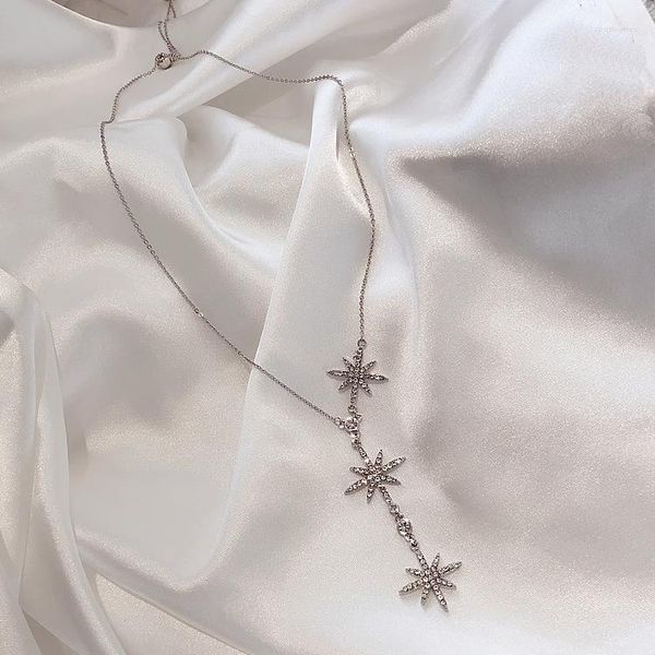 Cadenas moda estrella clavícula cadena Collar encantos Simple Color plata Collar collares para mujeres niñas cuello coreano joyería Collier
