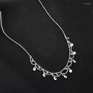 Chaînes mode ensemble à la mode Zircon perle collier dames gland cristal clavicule bijoux cadeau 2023