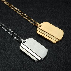 Chaînes Mode Unique Mens Militaire StyleArmy Tag 316L En Acier Inoxydable Dog Tags Chaîne Pendentif Collier Bijoux Or et Argent