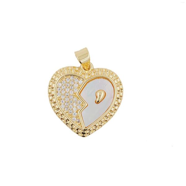 Chaînes Mode unisexe Hip Hop coeur brisé pendentif coeur forme collier avec boîte chaîne bijoux