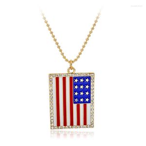 Ketens mode vintage legering trui ketting lange kettingen gesneden retro email Us uk vlag Oostenrijkse kristal hanger ketting SNE150872106