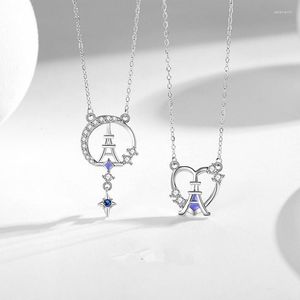 Cadenas moda circón estrella Torre Eiffel encanto COLLAR COLGANTE para mujeres niñas dulce fiesta corazón joyería regalo accesorios regalos Dz548
