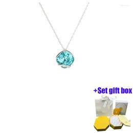 Chaînes à la mode et charmante collier de bijoux de chaîne de collier bleu océan coeur adapté aux belles femmes à porter