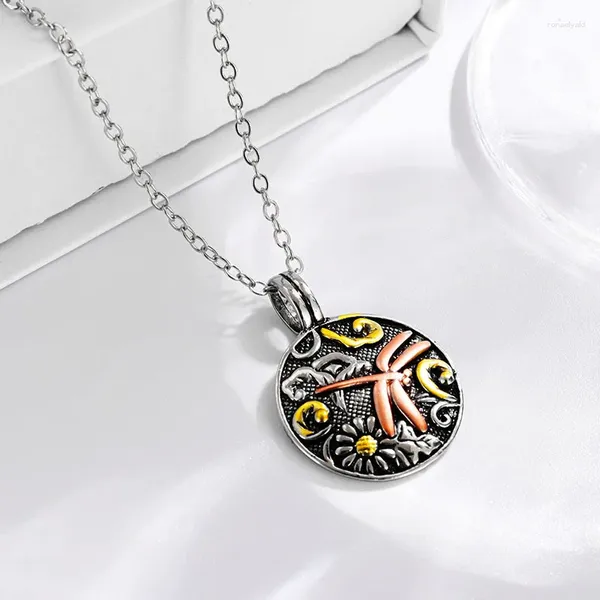 Chaînes à la mode et simple ronde libellule pendentif collier pour hommes femmes accessoires famille cadeaux d'anniversaire vacances