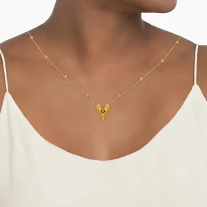 Chaînes Chaîne de perles à la mode Collier de coeur doré Chic Tendance Pendentif pour bijoux pour femmes