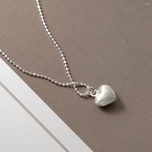 Chaînes Femme Argent 925 Stéréoscopique Coeur Glaçage Pendentif Collier Minimaliste De Mode Pour Les Femmes Bijoux Girt Gir