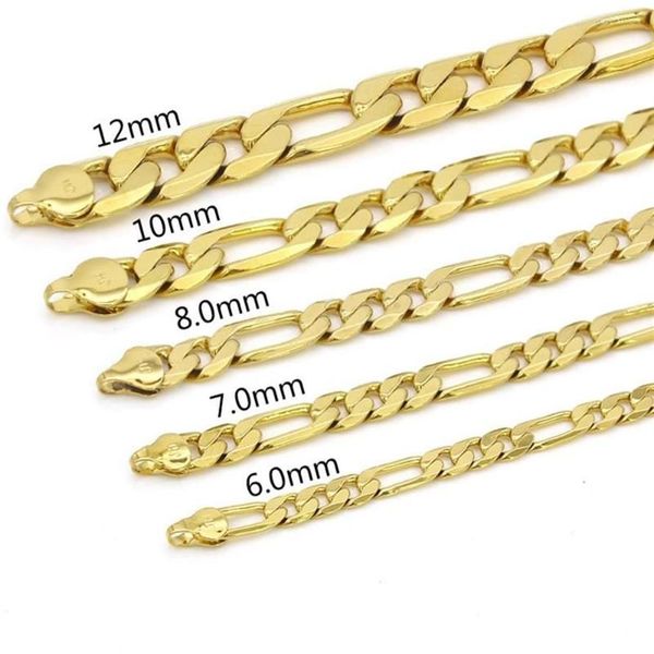 Cadenas Figaro Collar de cadena para mujeres Hombres Collar Clavícula Amarillo Oro Relleno Accesorios de moda clásicos307o