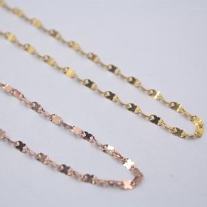 Chaînes Fine Au750 Real 18K Rose Jaune Gold Chain Femmes Fleur Link Collier 18 pouces