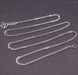 Chaînes Fine Pt950 Véritable Platinum 950 Chaîne Femme Solide 1,2 mm Rolo Link O Collier 42 cm Longueur / 3,3 g