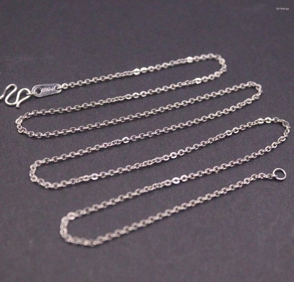 Chaînes Fine Pt950 Véritable Platinum 950 Chaîne Femme Solide 1,2 mm Rolo Link O Collier 42 cm Longueur / 3,3 g