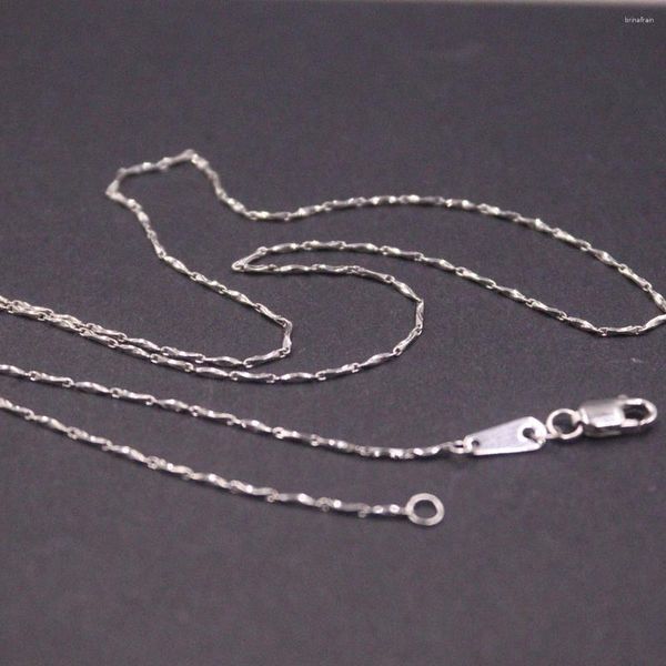 Chaînes Fine Pt950 Véritable Platinum 950 Chaîne Femme Solide 1mm Lingots Lien Collier 43cm Longueur / 3.5g Test de support