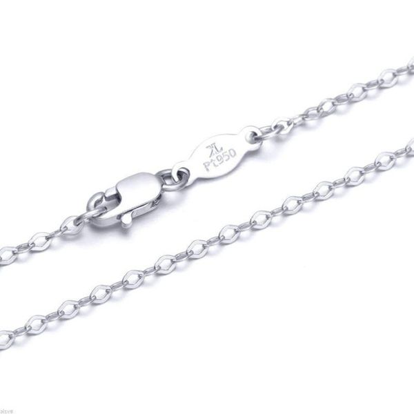 Chaînes Fine Pure Platinum PT950 Chaîne 1mmW Femmes O Link Collier 18 pouces 2 5-3g310E