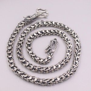 Ketens fijne pure S925 Sterling Silver Chain Women Men 7mm Phoenix Tail Link Dragon Head Necklace 55cm 22inch 102-104G