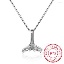 Kettingen Fijne Bruiloft Sieraden 925 Sterling Zilveren Walvisstaart Vis Nautische Charm Mermaid Ketting Voor Vrouwen Choker Neckalces