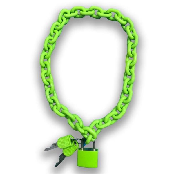 Cadenas FishSheep Rock Punk Acrílico Cadena Lock Colgante Collar para Mujeres Hombres Chic Neon Chunky Largo 2022 Joyería de modaChains2816