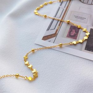 Ketens vliegleaf kralen hartvorm 18k goud 925 sterling zilveren ketting voor vrouwen modeketen fijne sieraden eenvoudige kettingen hangers