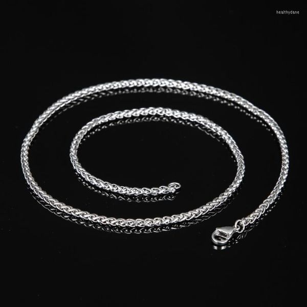 Chaînes Fongten tressé métal corde collier pour hommes en acier inoxydable longue chaîne à maillons 2mm/3mm largeur en gros hommes bijoux de mode