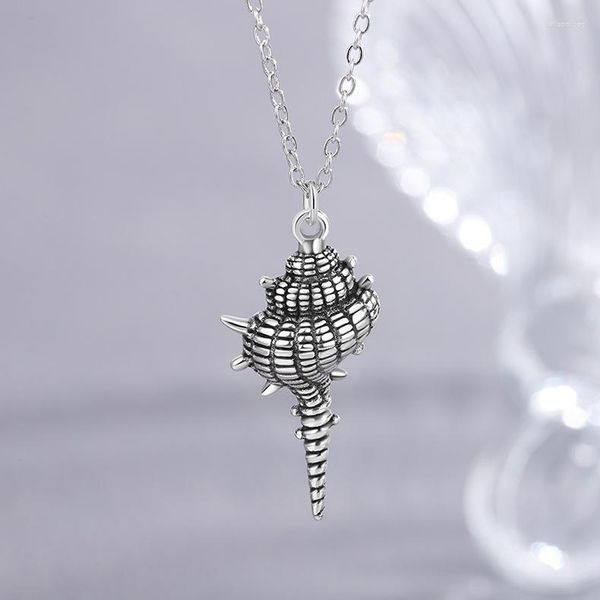 Chaînes FoYuan Argent Couleur Style Européen Et Américain Sen Rétro Conque Collier Pour La Mode Féminine Personnalité Exquis Bijoux