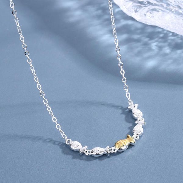 Chaînes FoYuan Couleur Argent En ligne E-commerce Bijoux Mode Créativité personnalisée Collier d'école de poisson d'or